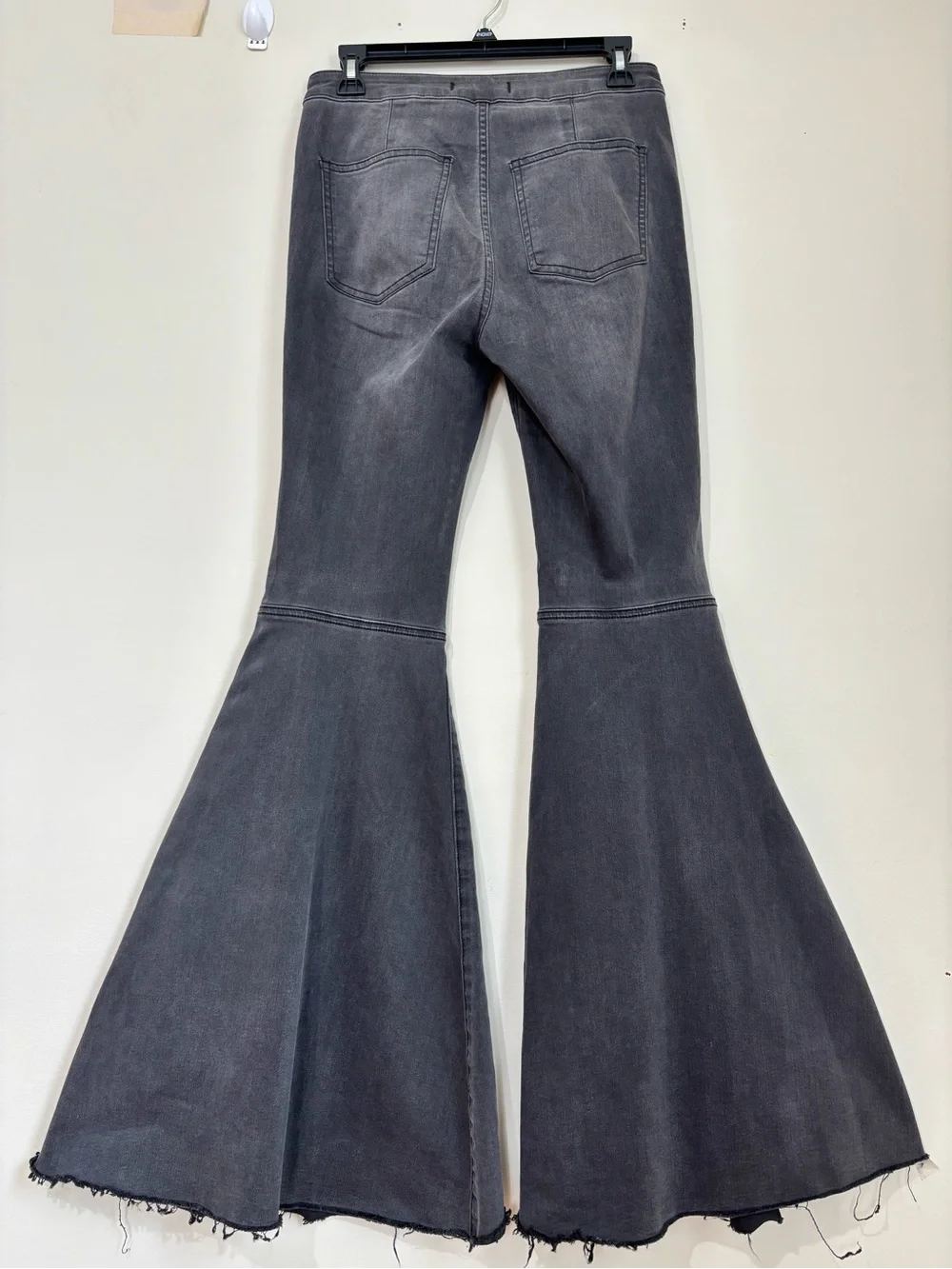 Free People The Float On Flare High Rise Washed Black Jeans Boho Preppy Cowgirl